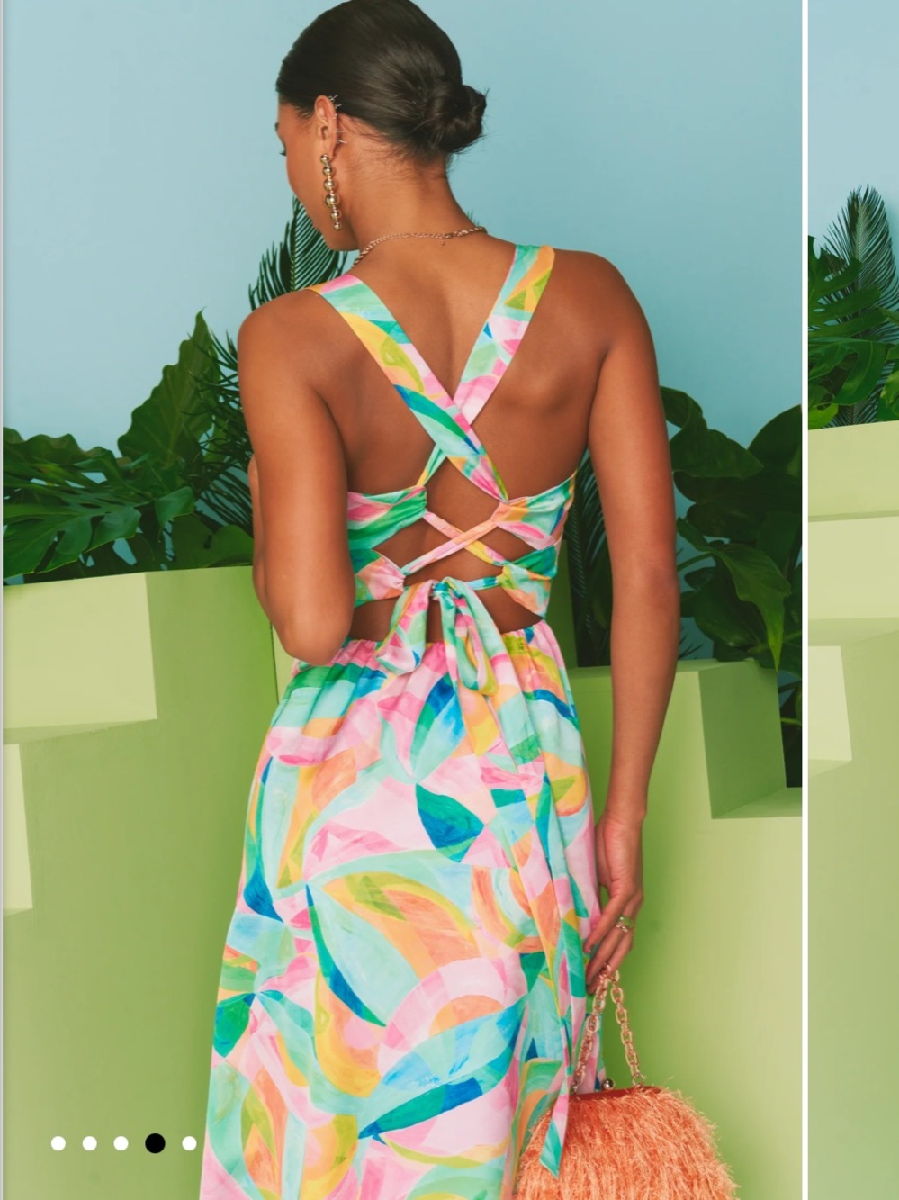 Show Me Your MuMu Pastel Multicolor Midi Dress - Picture 2 of 5